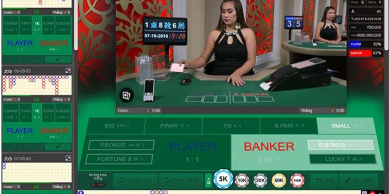 Chọn bàn trong game bài Baccarat cũng là một phần dẫn đến sự chiến thắng